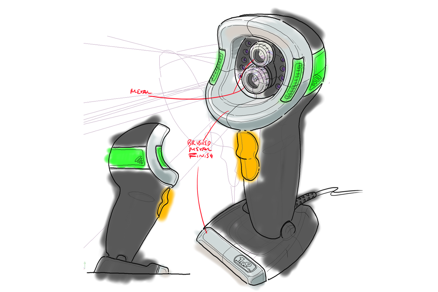 Motorola，brand，Scanner，Scanning gun，Hand drawn，